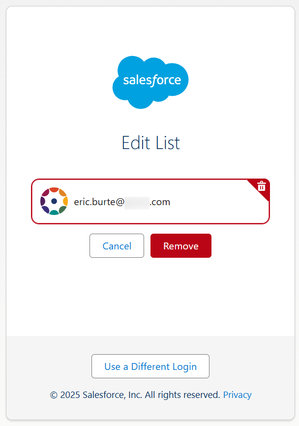 Email addresses management in Salesforce Welcome login page